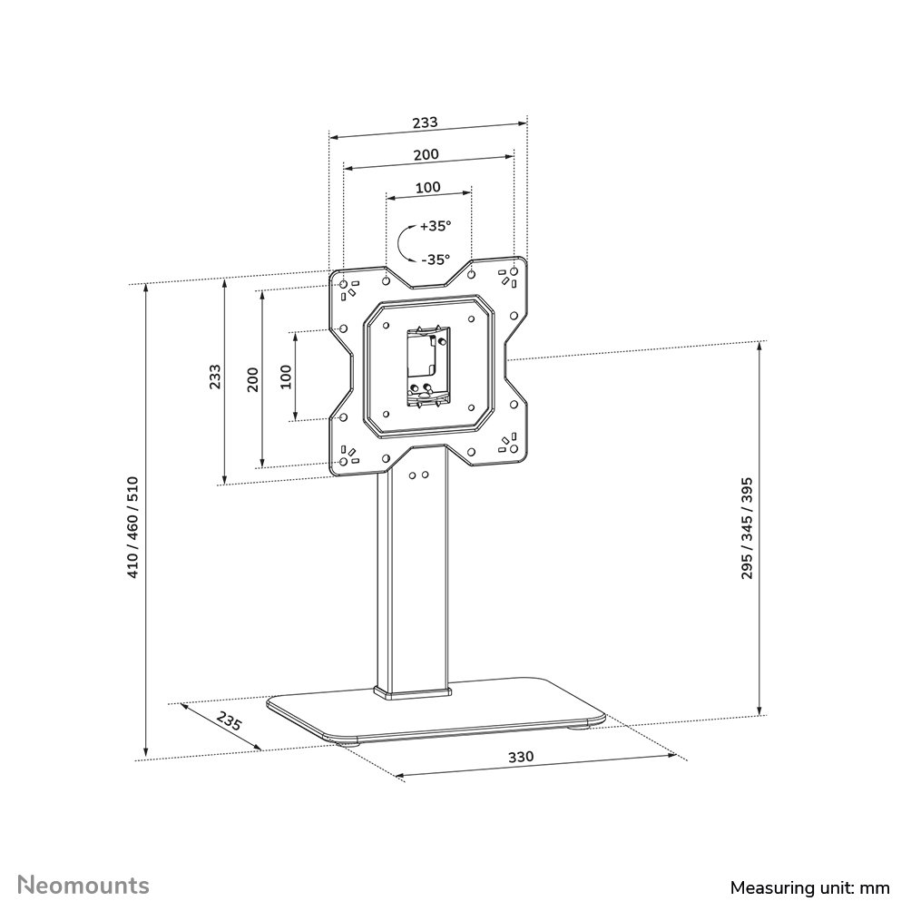 Neomounts DS45-430BL12 Supporto da tavolo per TV 23-43"- girevole